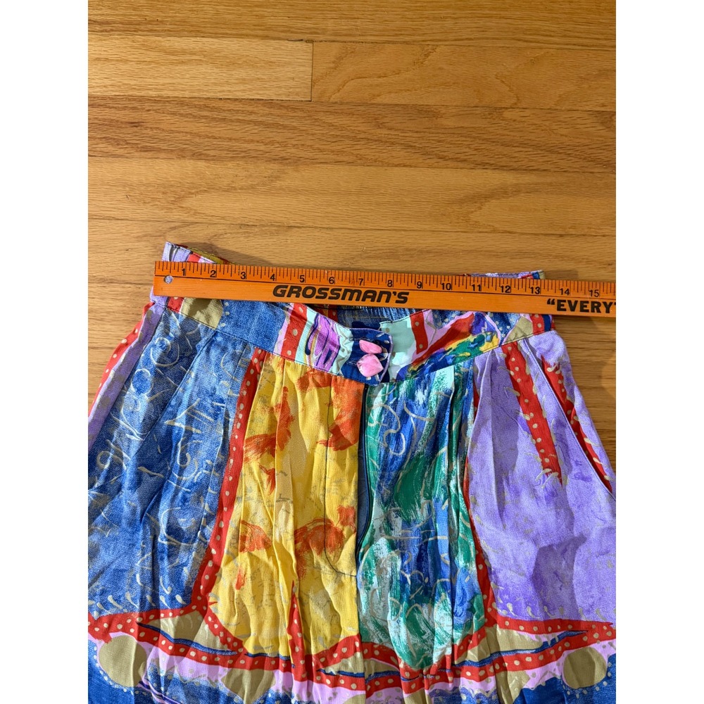 Vintage Platinum Dorothy Schoelen 3pc Blazer Shorts Set Silk Tank Multi Color P - Picture 10 of 11